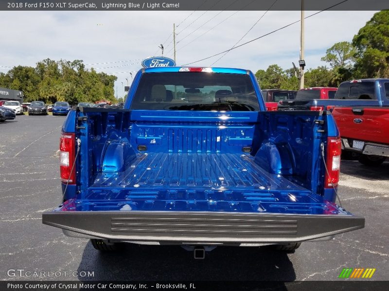 Lightning Blue / Light Camel 2018 Ford F150 XLT SuperCab