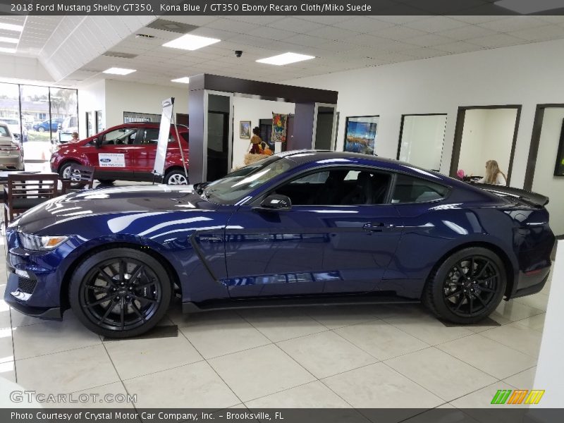 Kona Blue / GT350 Ebony Recaro Cloth/Miko Suede 2018 Ford Mustang Shelby GT350