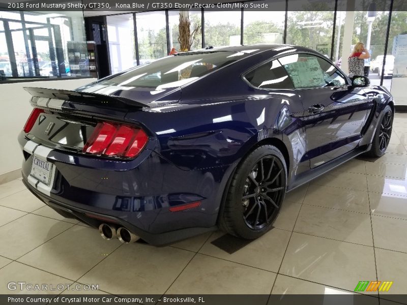 Kona Blue / GT350 Ebony Recaro Cloth/Miko Suede 2018 Ford Mustang Shelby GT350