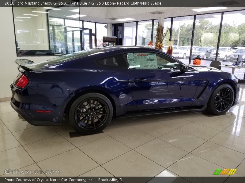 Kona Blue / GT350 Ebony Recaro Cloth/Miko Suede 2018 Ford Mustang Shelby GT350