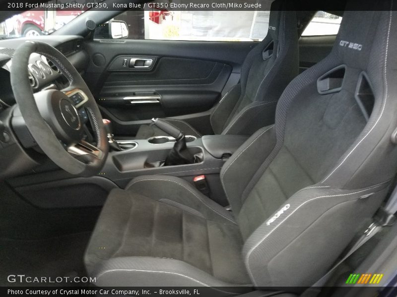Kona Blue / GT350 Ebony Recaro Cloth/Miko Suede 2018 Ford Mustang Shelby GT350