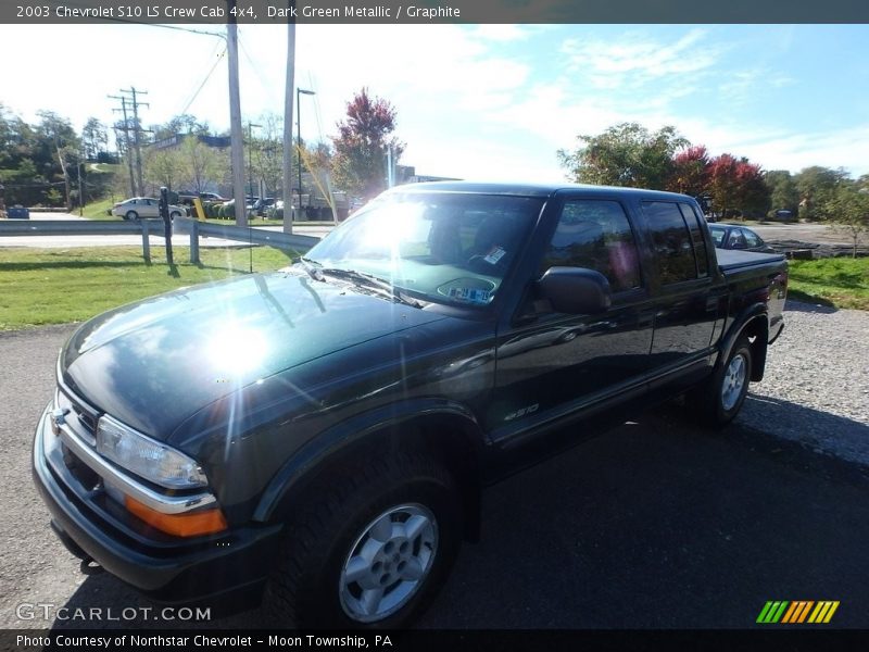Dark Green Metallic / Graphite 2003 Chevrolet S10 LS Crew Cab 4x4