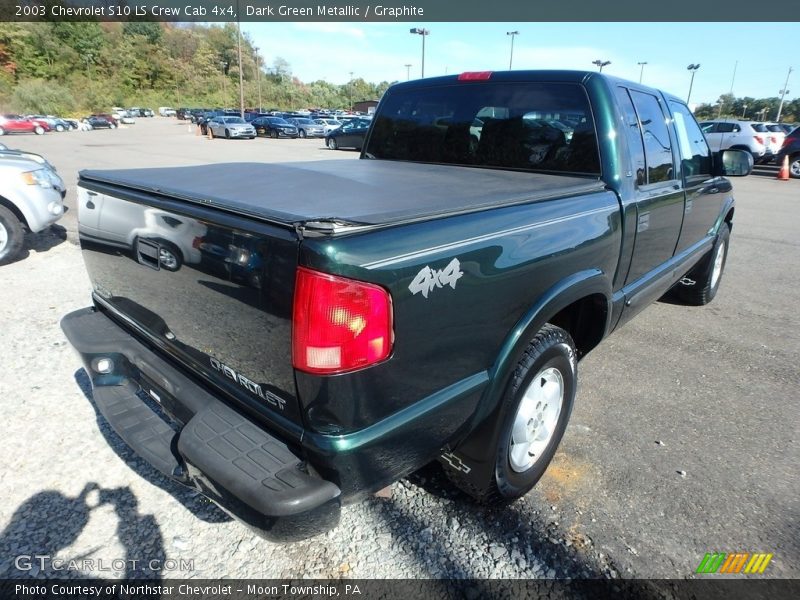 Dark Green Metallic / Graphite 2003 Chevrolet S10 LS Crew Cab 4x4