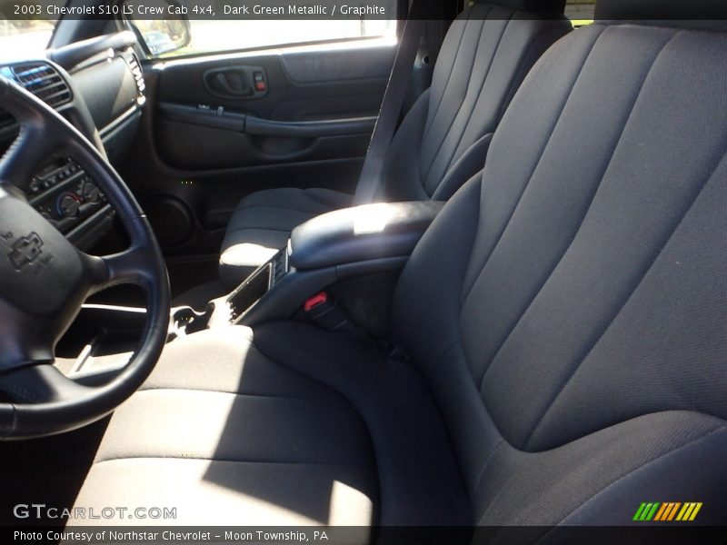 Dark Green Metallic / Graphite 2003 Chevrolet S10 LS Crew Cab 4x4
