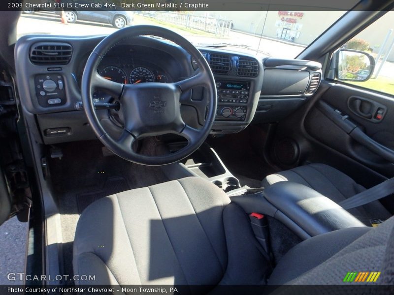 Dark Green Metallic / Graphite 2003 Chevrolet S10 LS Crew Cab 4x4
