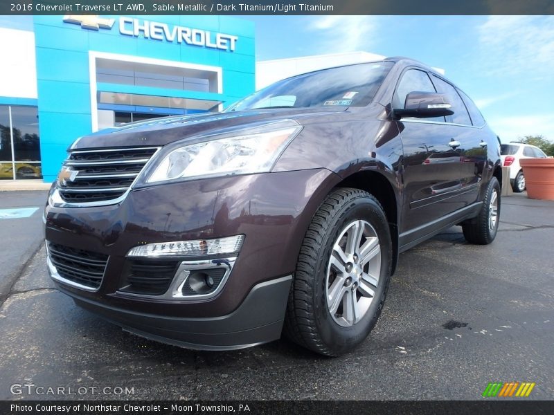 Sable Metallic / Dark Titanium/Light Titanium 2016 Chevrolet Traverse LT AWD