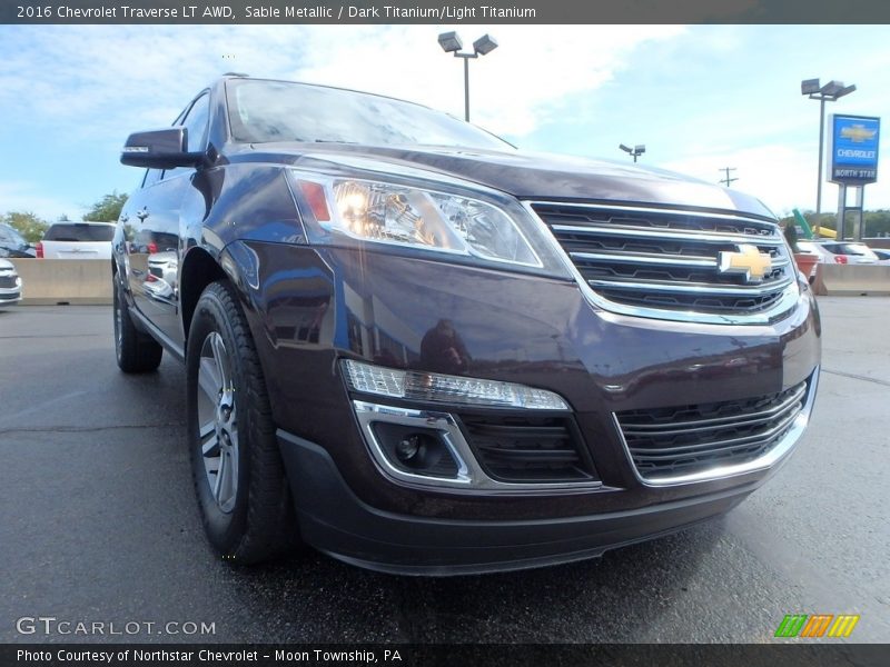 Sable Metallic / Dark Titanium/Light Titanium 2016 Chevrolet Traverse LT AWD