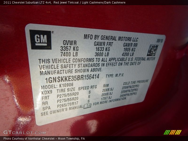 Red Jewel Tintcoat / Light Cashmere/Dark Cashmere 2011 Chevrolet Suburban LTZ 4x4