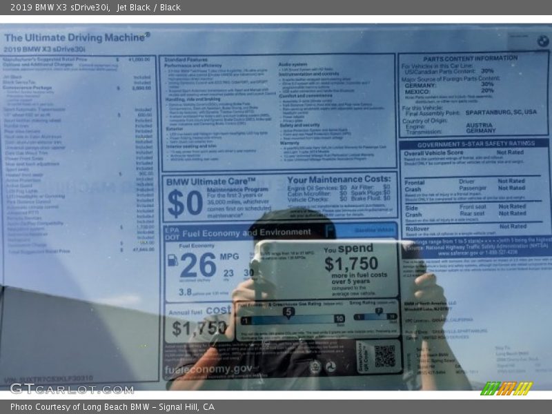 Jet Black / Black 2019 BMW X3 sDrive30i