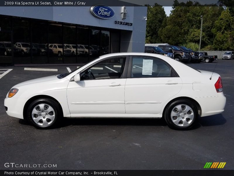 Clear White / Gray 2009 Kia Spectra LX Sedan