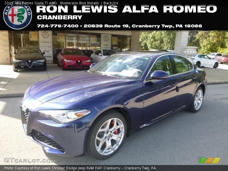 Montecarlo Blue Metallic / Black/Ice 2019 Alfa Romeo Giulia Ti AWD