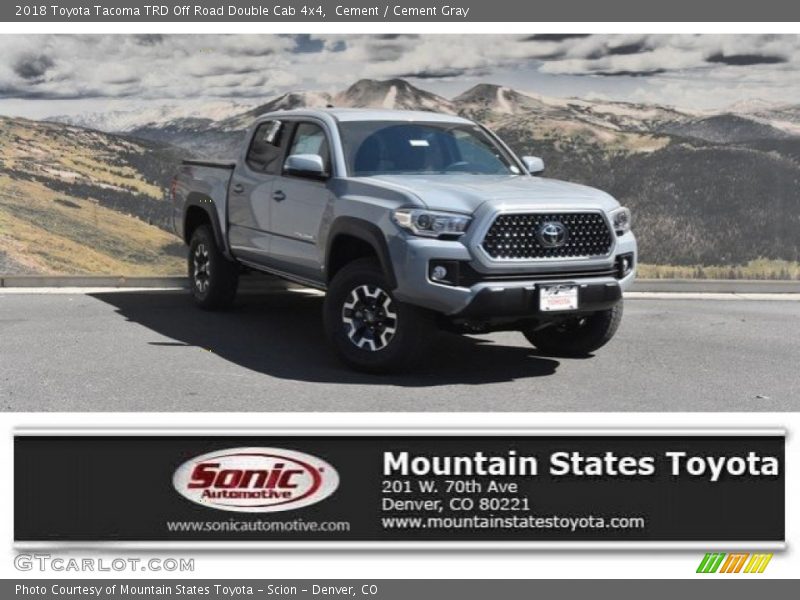 Cement / Cement Gray 2018 Toyota Tacoma TRD Off Road Double Cab 4x4