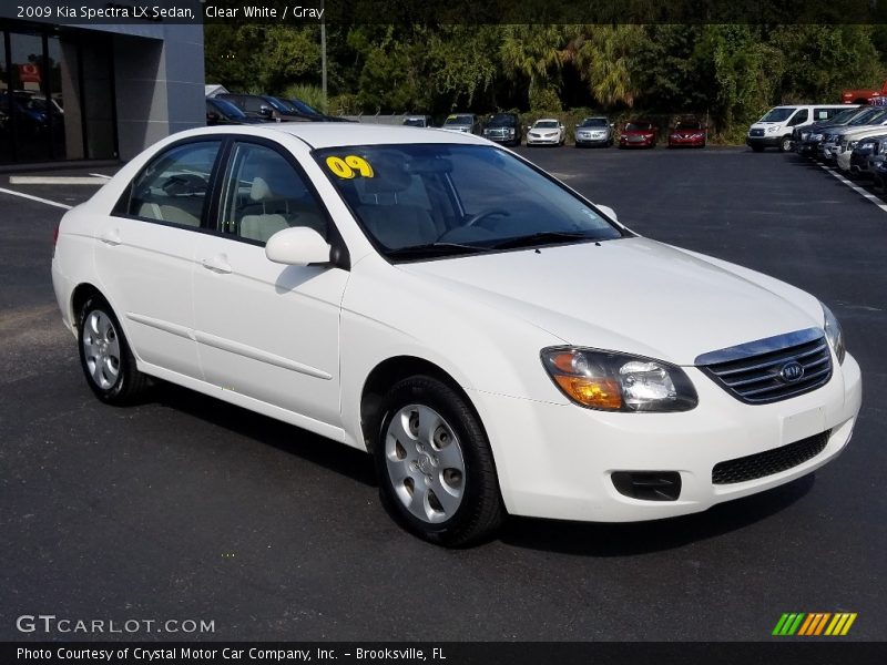 Clear White / Gray 2009 Kia Spectra LX Sedan