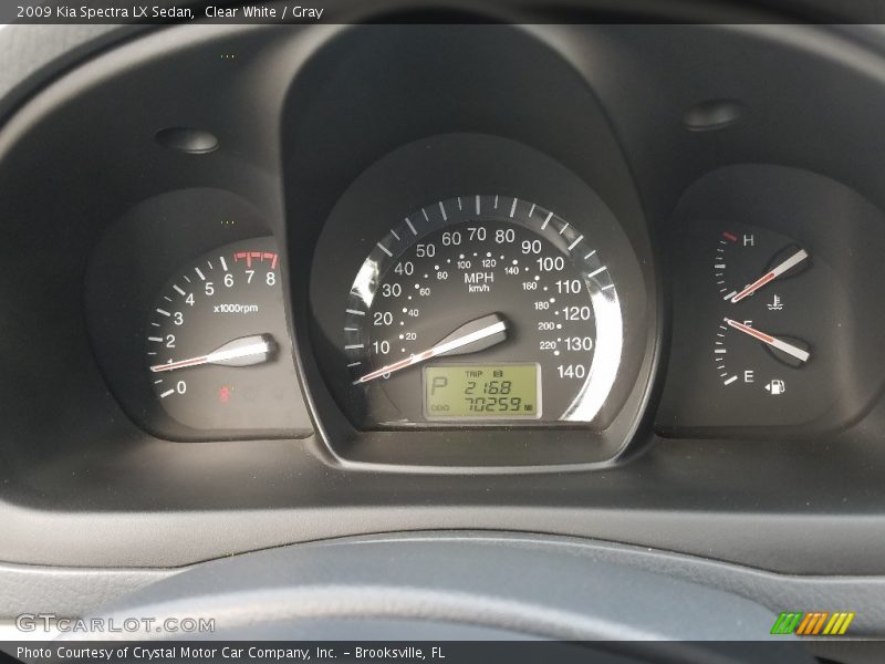 Clear White / Gray 2009 Kia Spectra LX Sedan