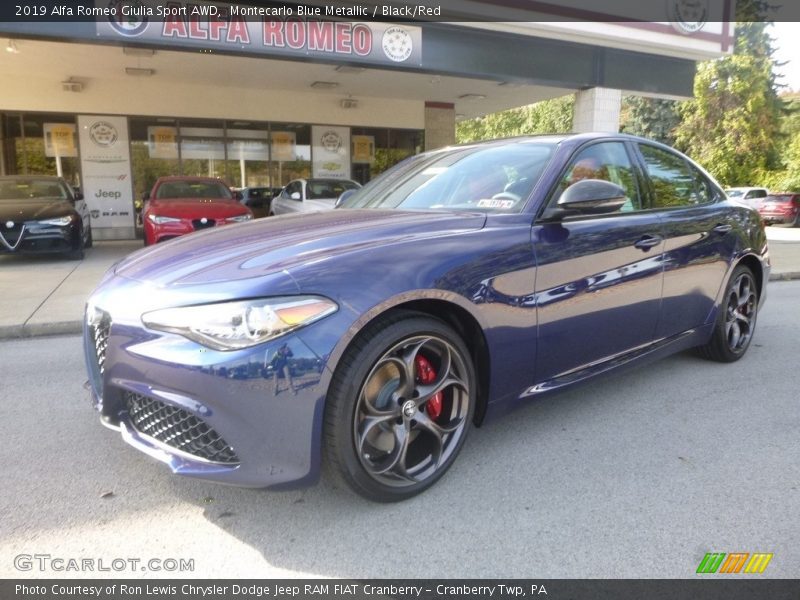 Montecarlo Blue Metallic / Black/Red 2019 Alfa Romeo Giulia Sport AWD