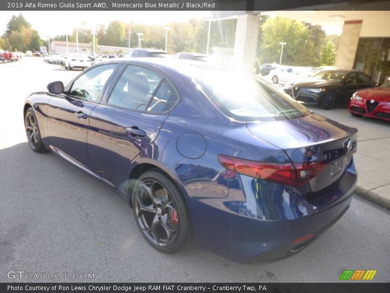 Montecarlo Blue Metallic / Black/Red 2019 Alfa Romeo Giulia Sport AWD