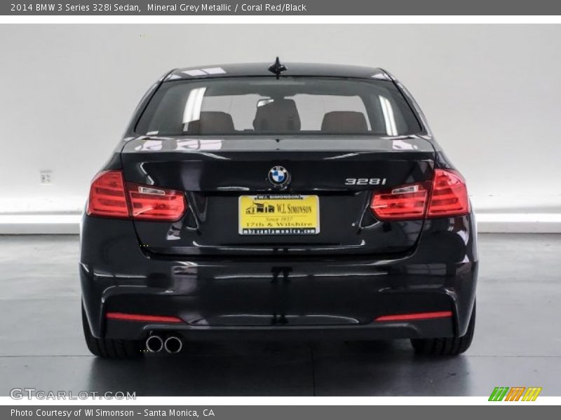 Mineral Grey Metallic / Coral Red/Black 2014 BMW 3 Series 328i Sedan