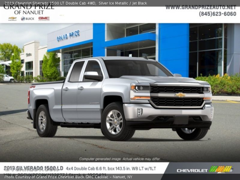 Silver Ice Metallic / Jet Black 2019 Chevrolet Silverado 1500 LT Double Cab 4WD