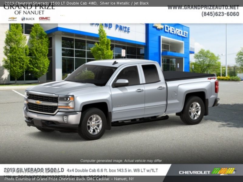 Silver Ice Metallic / Jet Black 2019 Chevrolet Silverado 1500 LT Double Cab 4WD