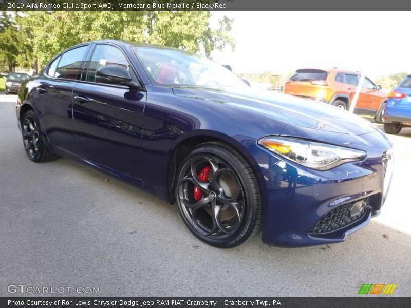 Montecarlo Blue Metallic / Black/Red 2019 Alfa Romeo Giulia Sport AWD