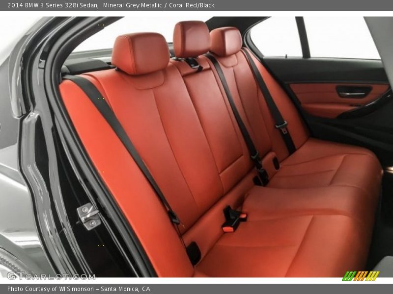 Mineral Grey Metallic / Coral Red/Black 2014 BMW 3 Series 328i Sedan