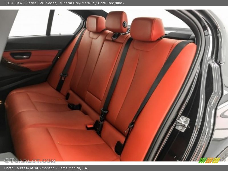 Mineral Grey Metallic / Coral Red/Black 2014 BMW 3 Series 328i Sedan