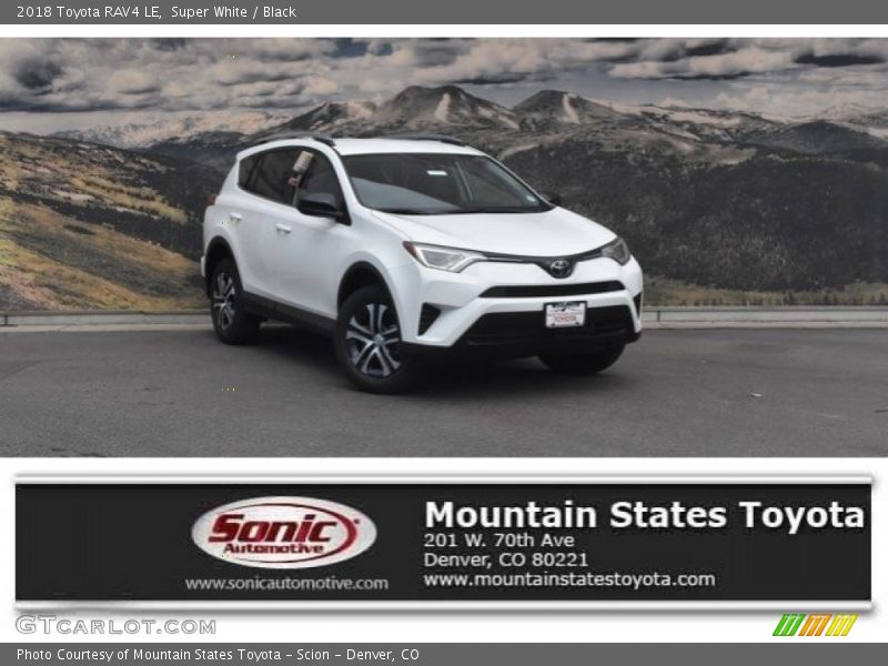 Super White / Black 2018 Toyota RAV4 LE