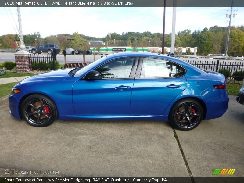 Misano Blue Metallic / Black/Dark Gray 2018 Alfa Romeo Giulia Ti AWD