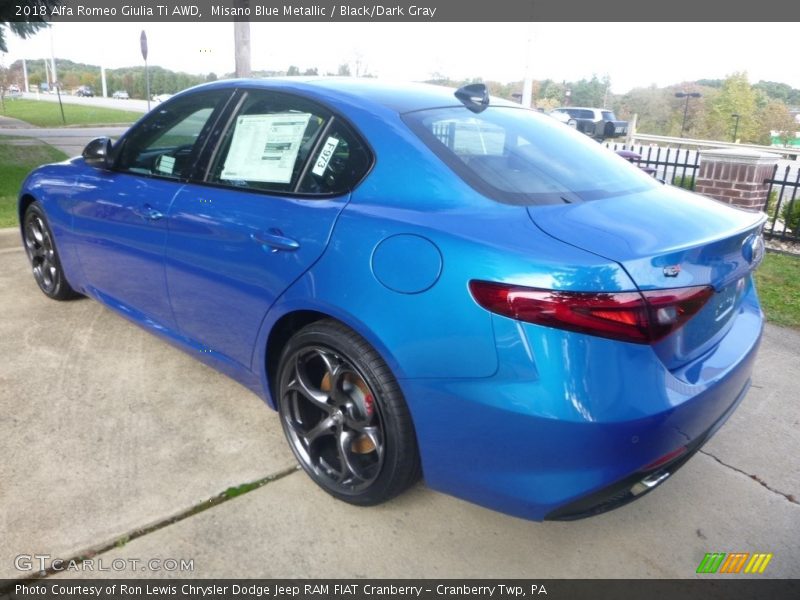Misano Blue Metallic / Black/Dark Gray 2018 Alfa Romeo Giulia Ti AWD