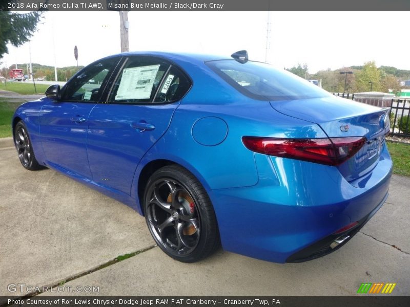 Misano Blue Metallic / Black/Dark Gray 2018 Alfa Romeo Giulia Ti AWD
