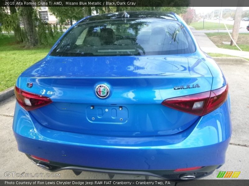 Misano Blue Metallic / Black/Dark Gray 2018 Alfa Romeo Giulia Ti AWD