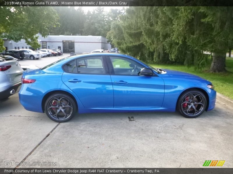 Misano Blue Metallic / Black/Dark Gray 2018 Alfa Romeo Giulia Ti AWD