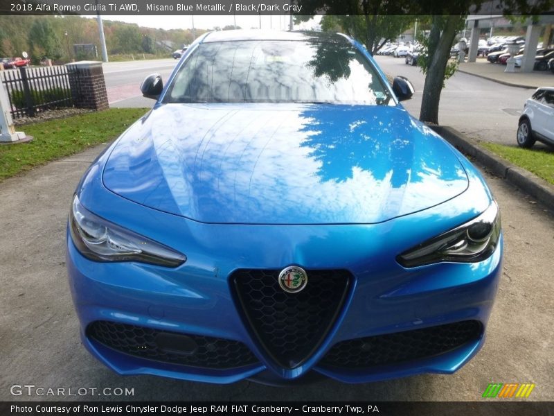 Misano Blue Metallic / Black/Dark Gray 2018 Alfa Romeo Giulia Ti AWD