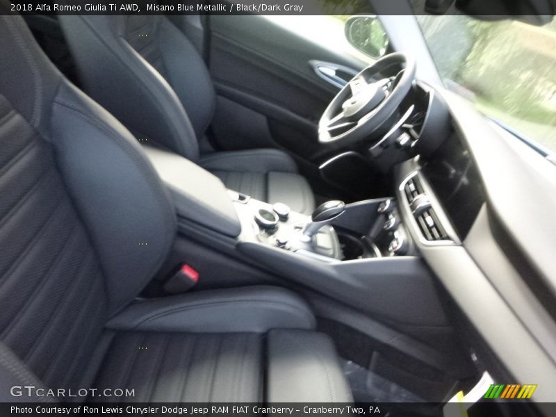 Misano Blue Metallic / Black/Dark Gray 2018 Alfa Romeo Giulia Ti AWD
