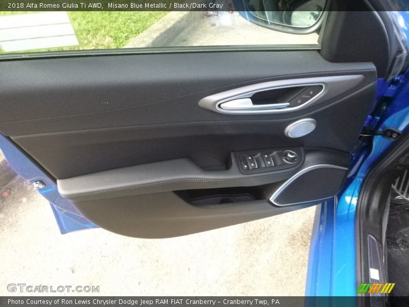 Misano Blue Metallic / Black/Dark Gray 2018 Alfa Romeo Giulia Ti AWD
