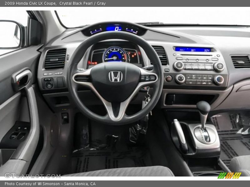 Crystal Black Pearl / Gray 2009 Honda Civic LX Coupe