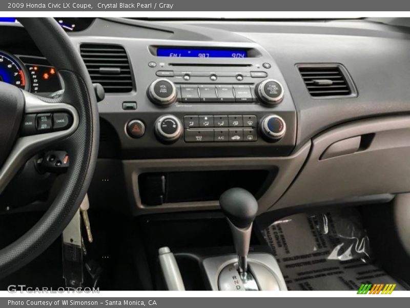 Crystal Black Pearl / Gray 2009 Honda Civic LX Coupe