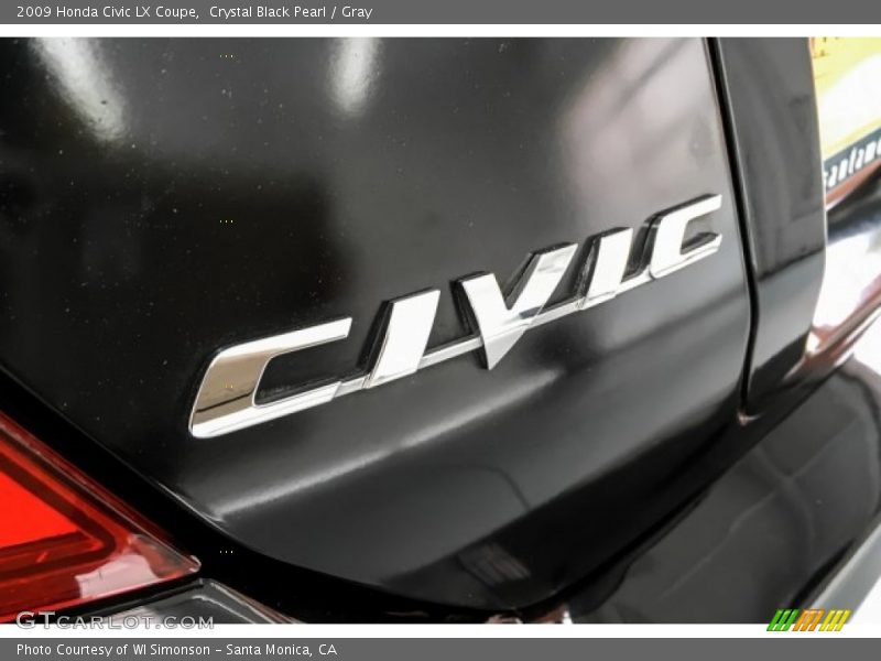 Crystal Black Pearl / Gray 2009 Honda Civic LX Coupe