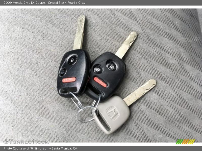Crystal Black Pearl / Gray 2009 Honda Civic LX Coupe