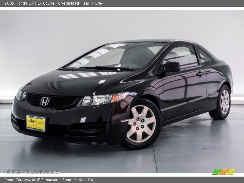 Crystal Black Pearl / Gray 2009 Honda Civic LX Coupe
