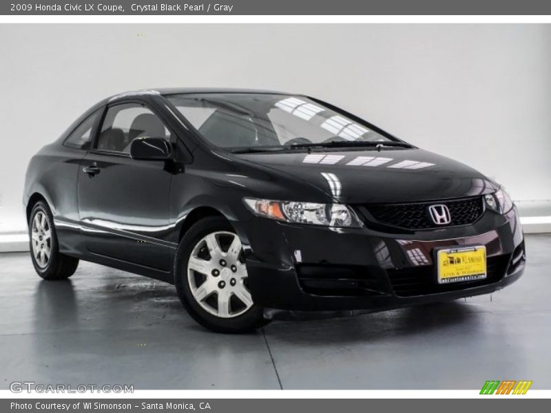 Crystal Black Pearl / Gray 2009 Honda Civic LX Coupe