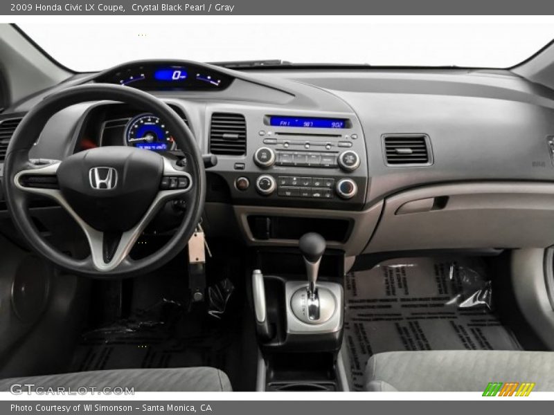 Crystal Black Pearl / Gray 2009 Honda Civic LX Coupe