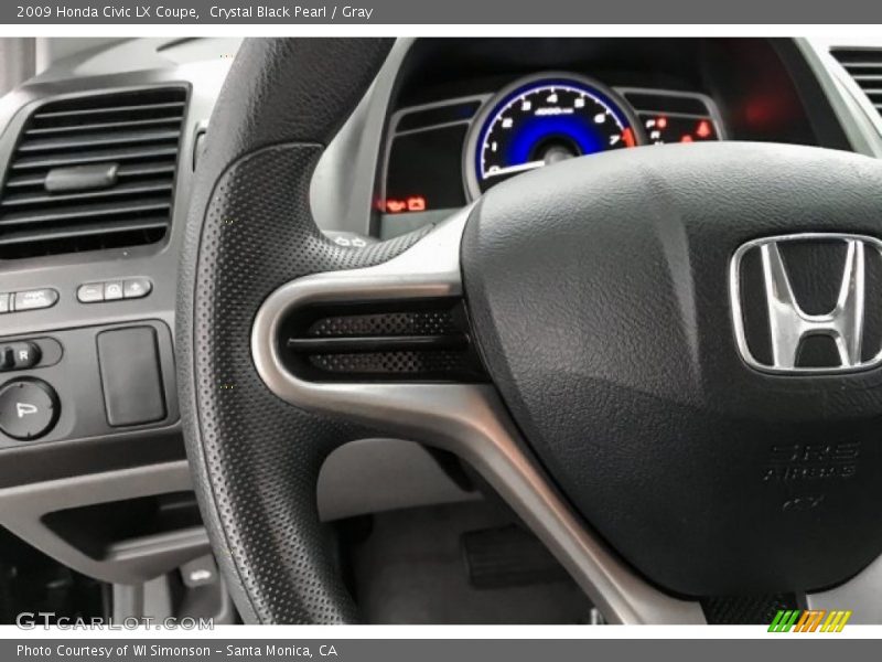 Crystal Black Pearl / Gray 2009 Honda Civic LX Coupe