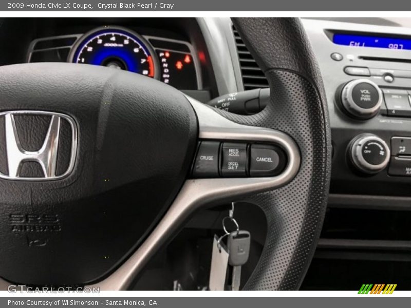 Crystal Black Pearl / Gray 2009 Honda Civic LX Coupe