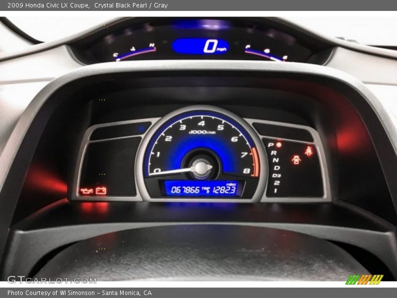 Crystal Black Pearl / Gray 2009 Honda Civic LX Coupe