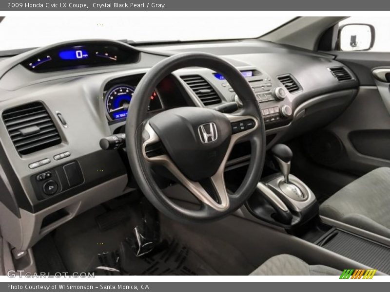 Crystal Black Pearl / Gray 2009 Honda Civic LX Coupe