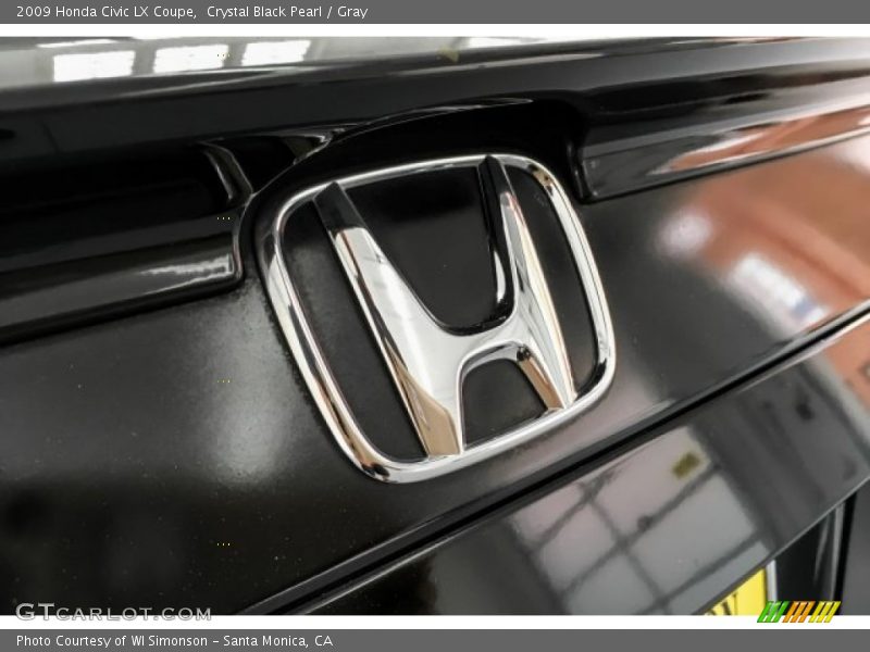 Crystal Black Pearl / Gray 2009 Honda Civic LX Coupe