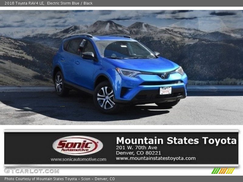 Electric Storm Blue / Black 2018 Toyota RAV4 LE