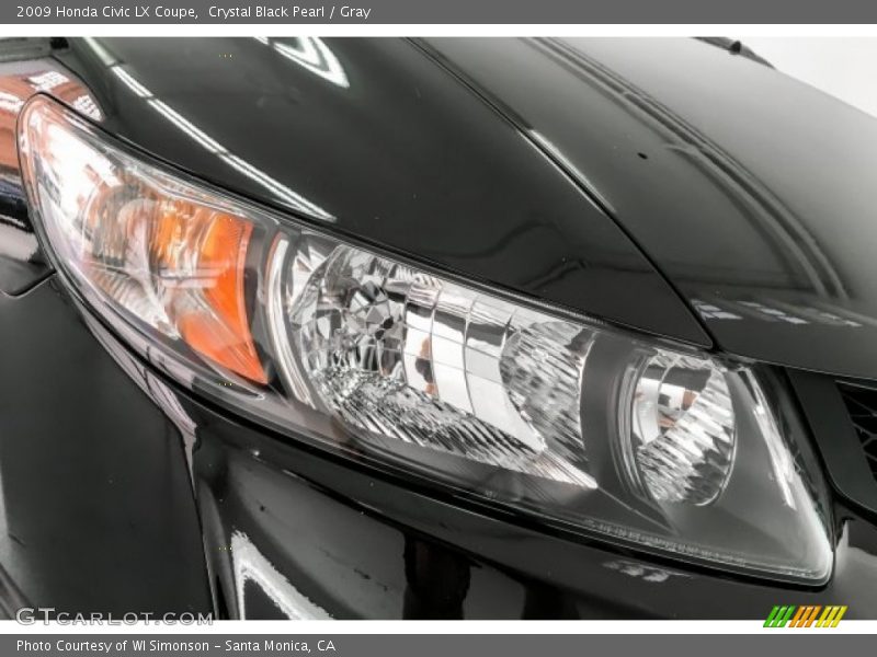 Crystal Black Pearl / Gray 2009 Honda Civic LX Coupe
