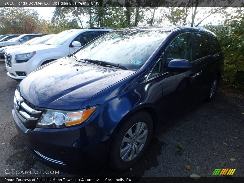 Obsidian Blue Pearl / Gray 2016 Honda Odyssey EX